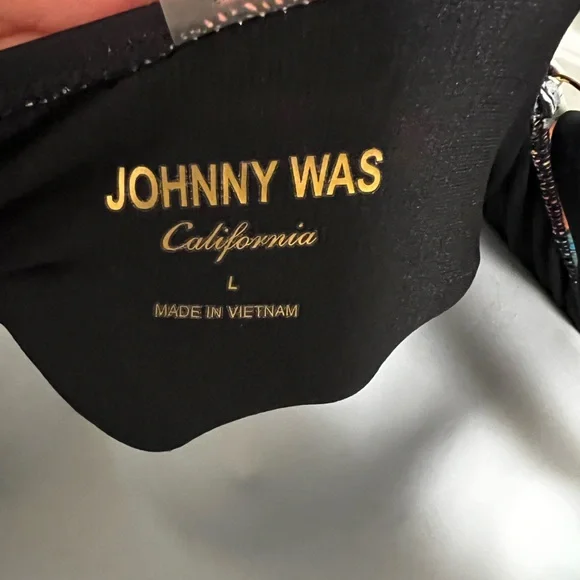 Johny Was Dreamer Bandeau Floral Black One-Piece Swimsuit Size L - Picture 5 of 6